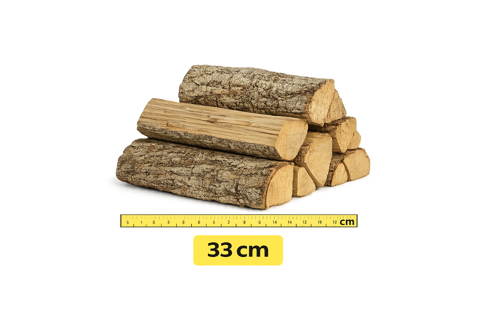 Bûches de bois de chauffage 33 cm